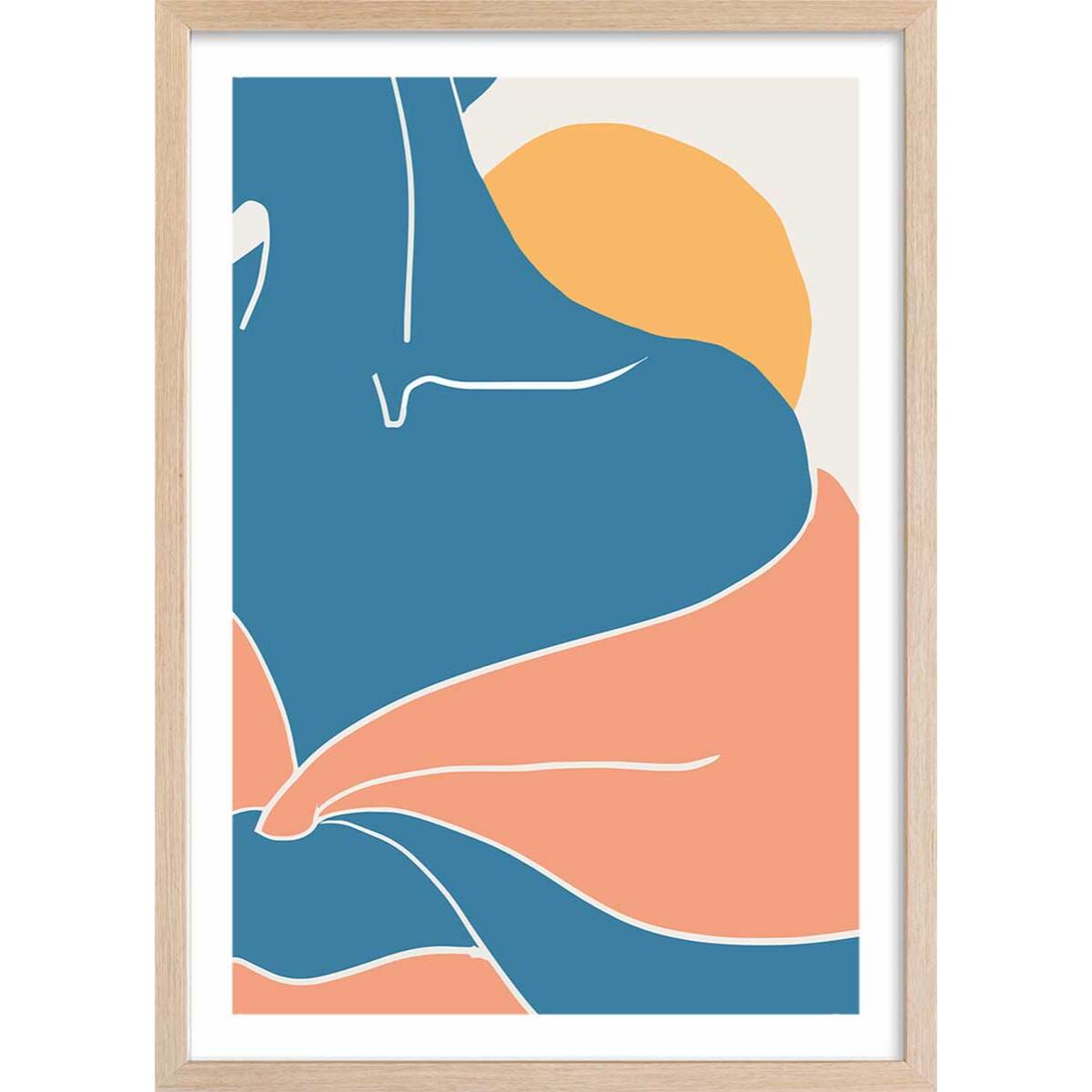 Affiche Douceur d'été Affiche + cadre en bois - Chêne