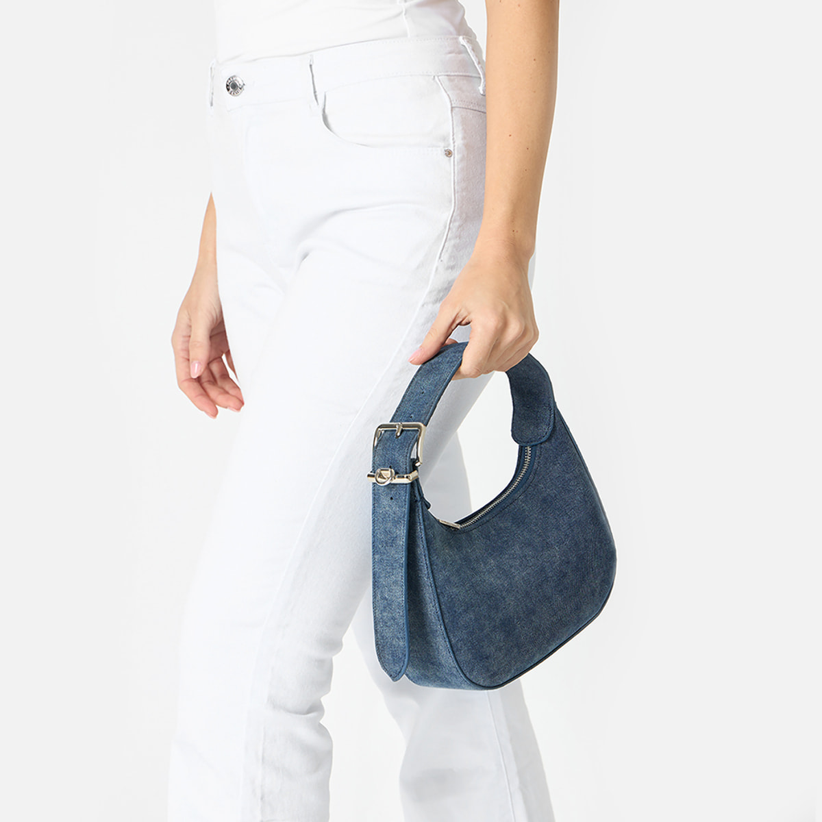 Mini bag donna jeans in tessuto