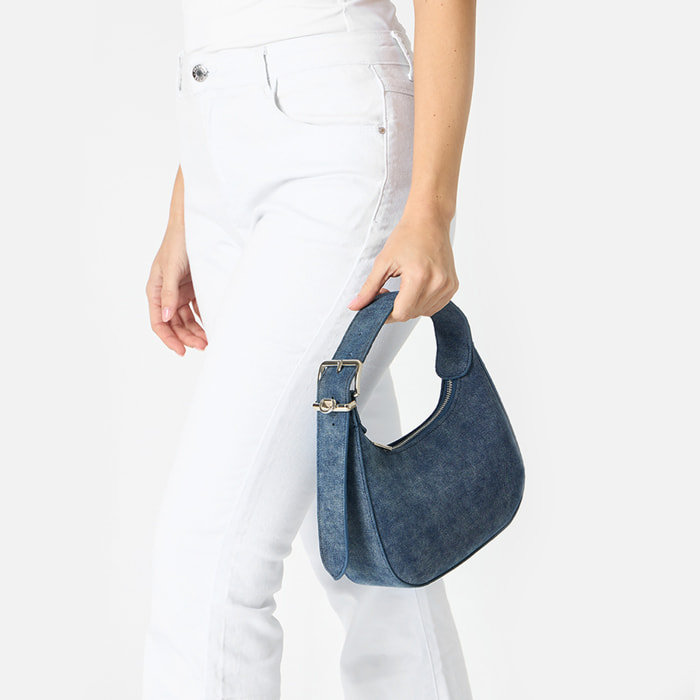Mini bag donna jeans in tessuto