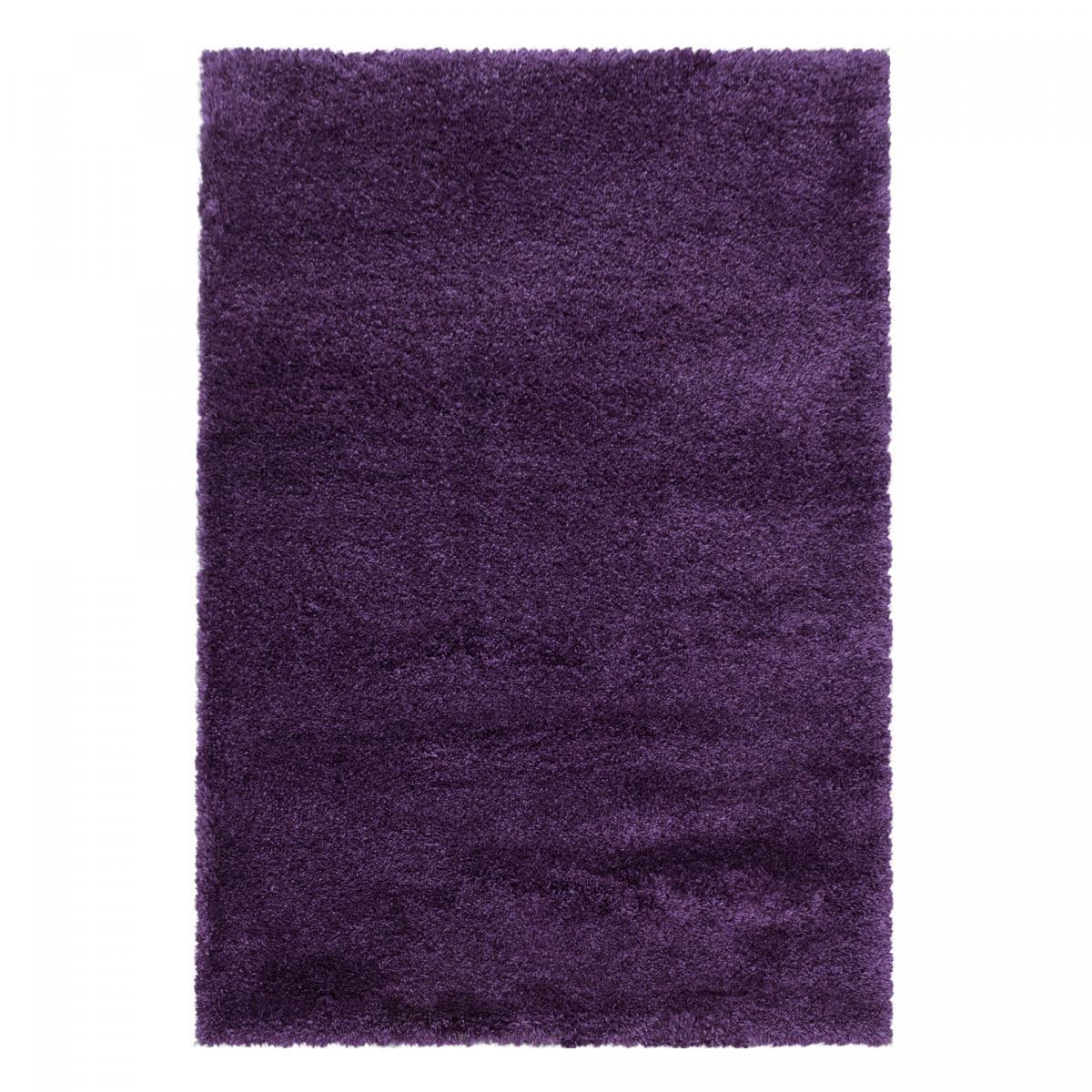 Tapis longs poils shaggy tissé motif uni TENI