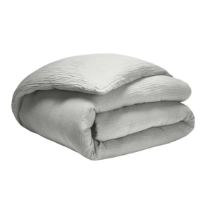 Housse de couette gaze de coton gris glacier