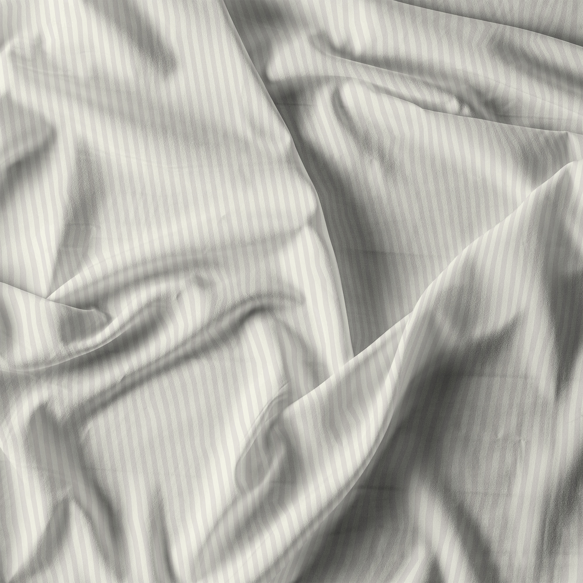 COMPLETO LETTO SATIN STRIPES, 100% Raso di Poliestere, Tinta Unita, Made in Italy - PANNA