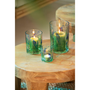J-Line Photophore Perroquet - verre - bleu/vert - large