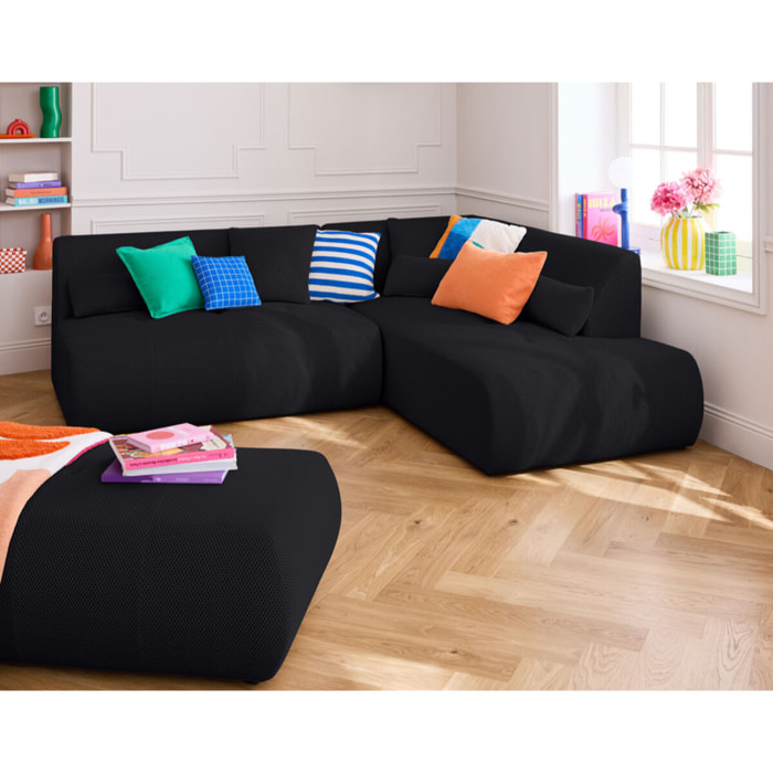 Onyx - pouf d'appoint - en tissu mailles 3D - Noir