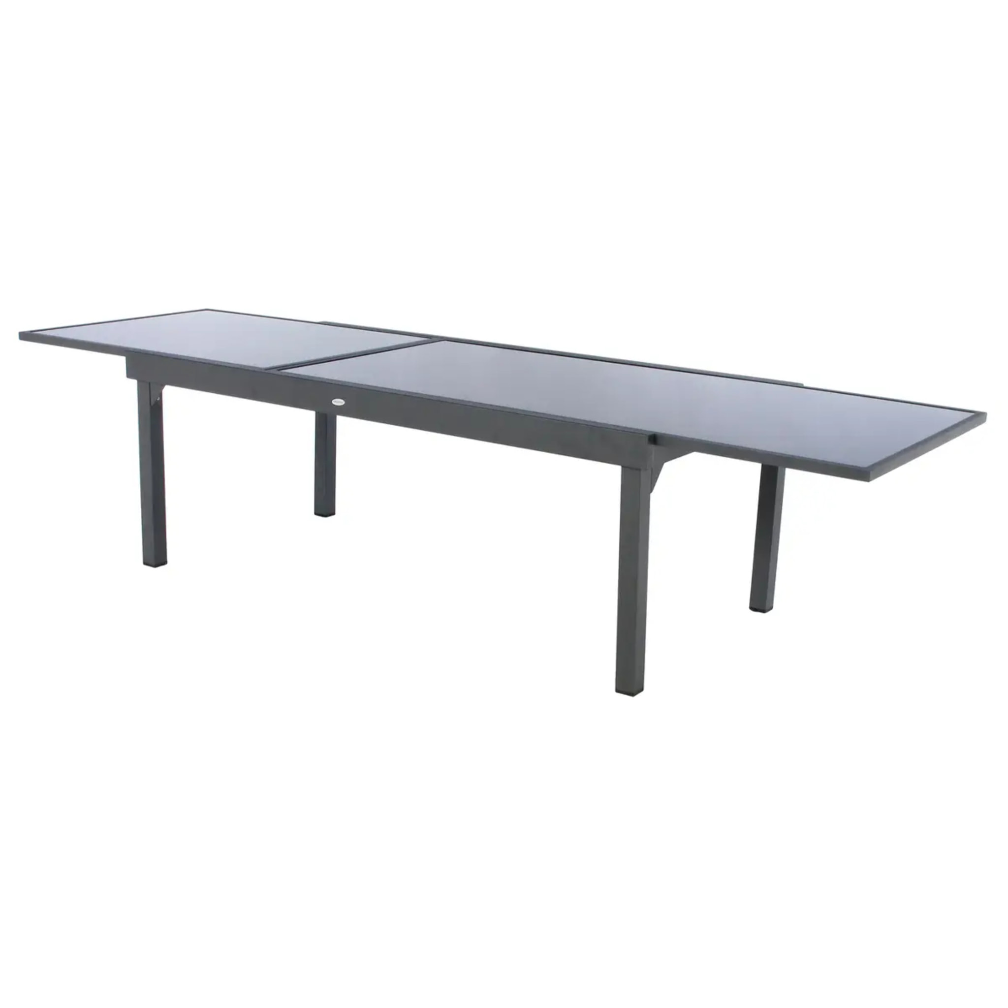 Table de jardin extensible "Piazza" anthracite & graphite 12 places en aluminium traité époxy