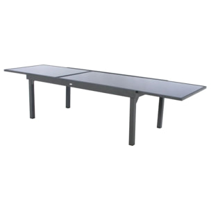Table de jardin extensible "Piazza" anthracite & graphite 12 places en aluminium traité époxy