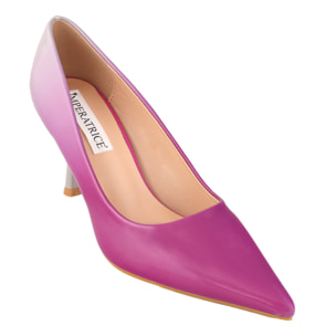 Dècolletè pumps in vernice con sfumatura colore