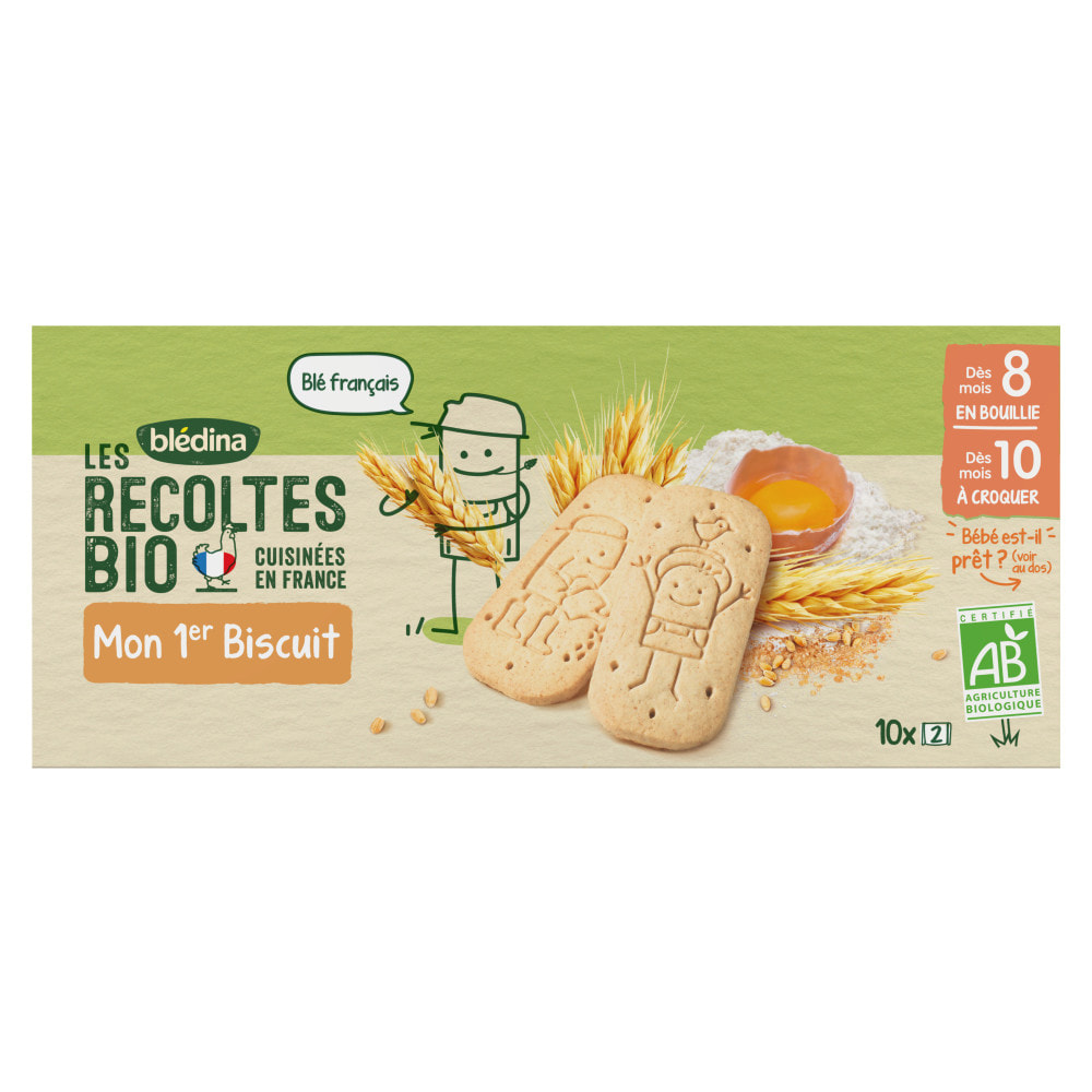 4x20 Mon 1er Biscuits - Bledina Les Recoltes Bio - Dès 8 Mois