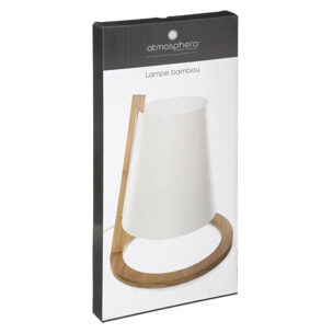 Lampe "Pita" - bambou et blanc H26 cm