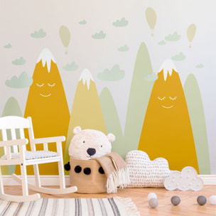 Stickers muraux enfants - Décoration chambre bébé - Autocollant Sticker mural géant enfant montagnes scandinaves EMAKA