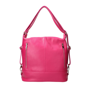 Borsa a spalla convertibile in zaino Anjelica da donna In Vera pelle Made in Italy 33x31x12 cm