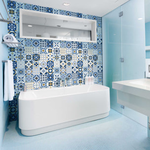 Stickers muraux - Sticker Mural Carrelage adhésif Cuisine Salle de Bain - 60 STICKERS CARRELAGES AZULEJOS GALLIA