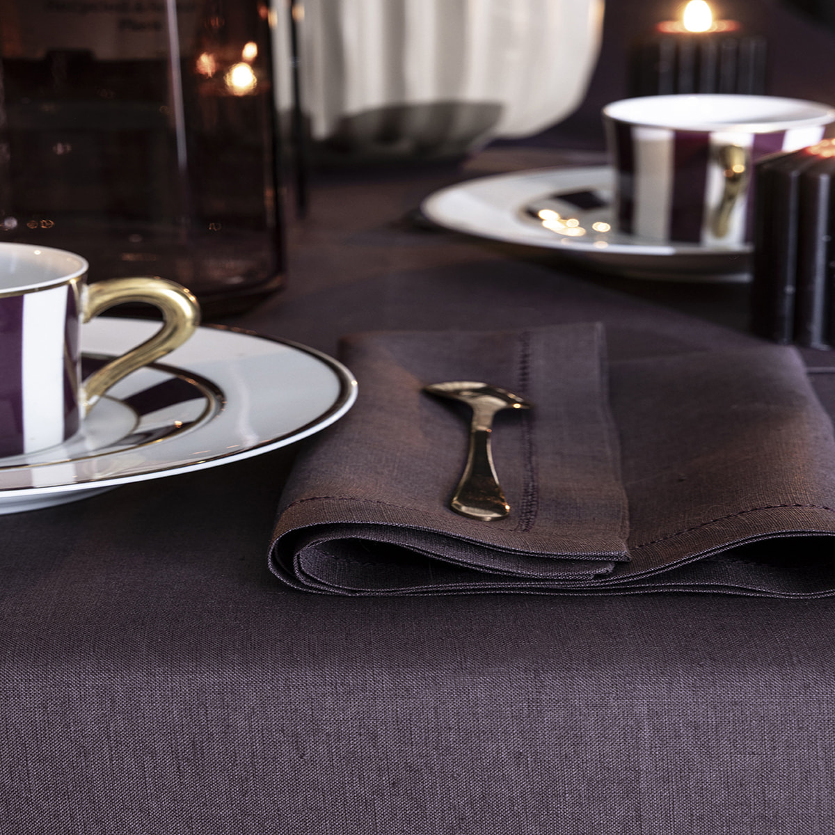 Serviette de table unie en lin, FLORENCE