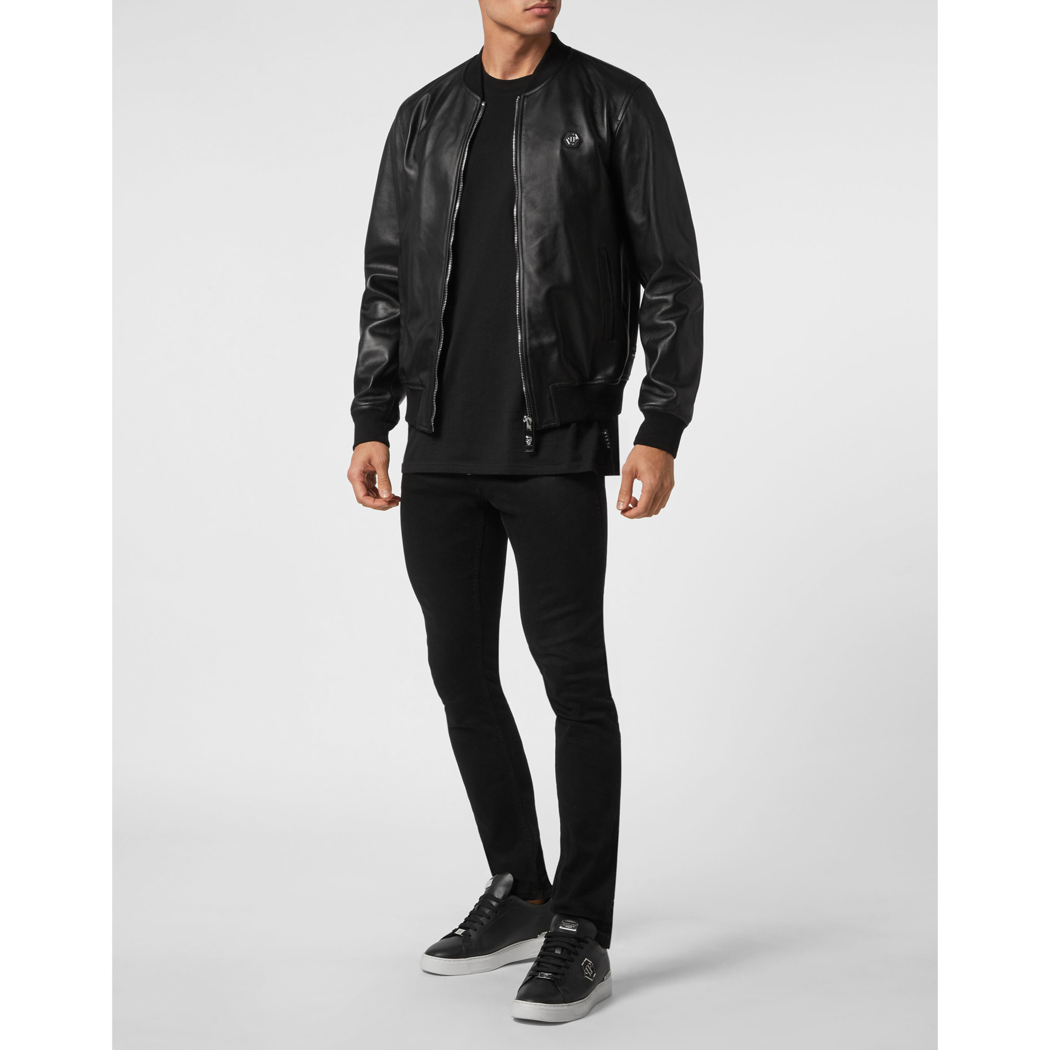 PHILIPP PLEIN Bomber de cuero