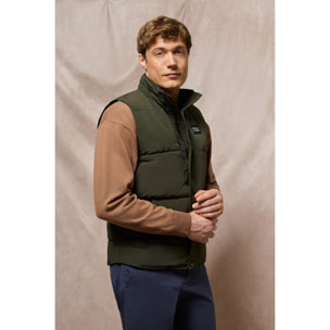 Gilet verde trapuntato con toppa in gomma Polo Club