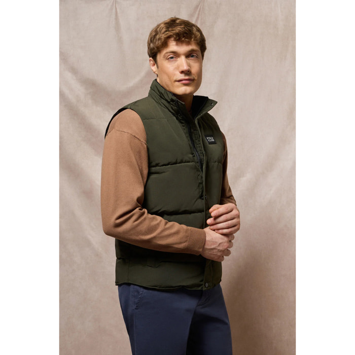 Gilet verde trapuntato con toppa in gomma Polo Club