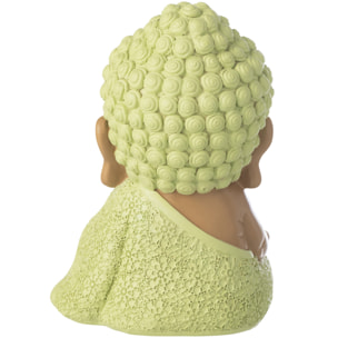 J-Line Moine Zen décoratif - polyrésine - vert menthe