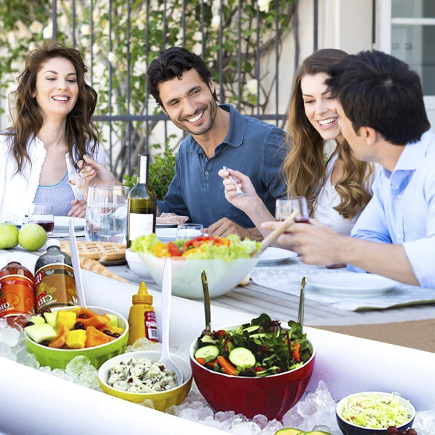 Portabibite gonfiabile con ghiaccio per piscine, laghi, mari e outdoor.