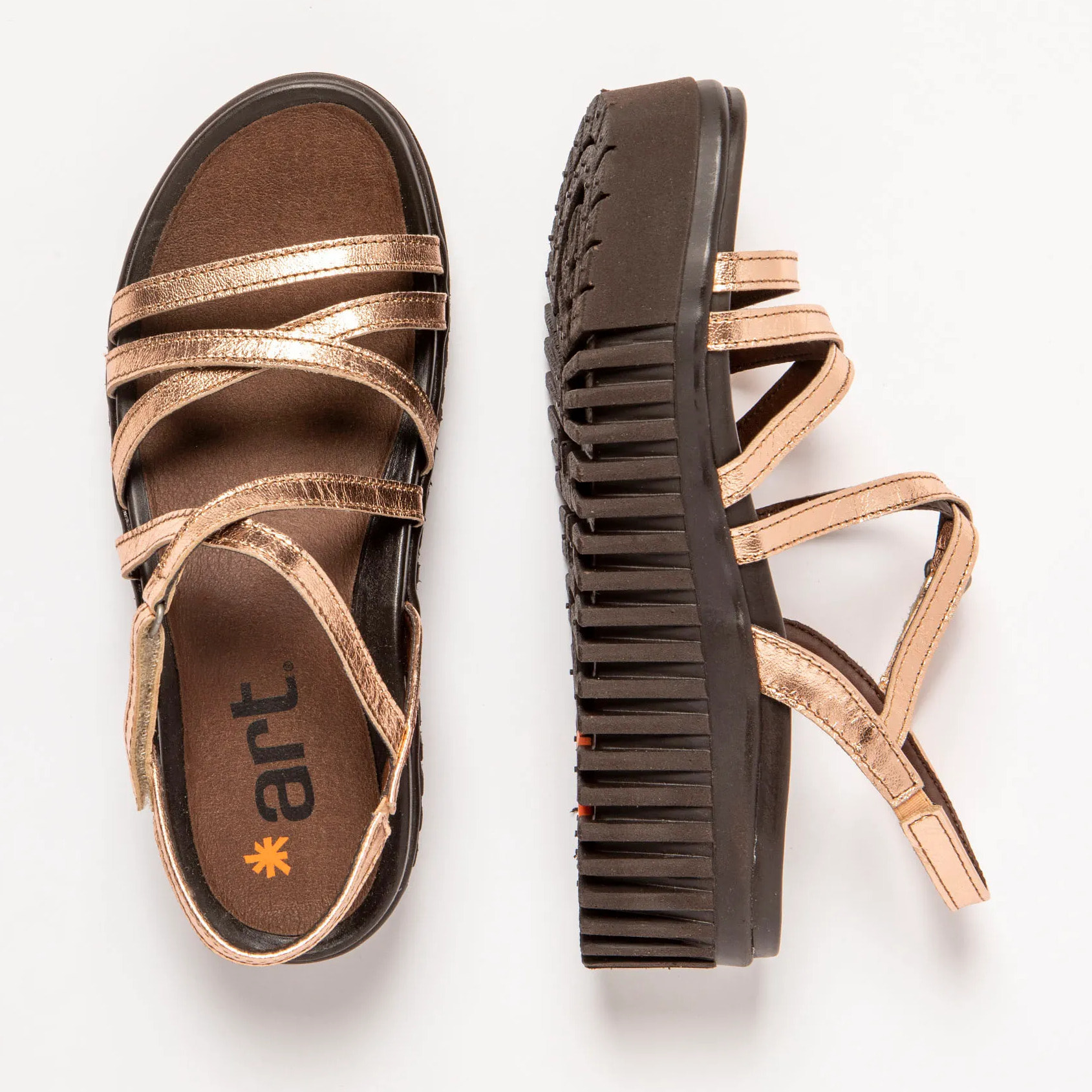 Sandalia de cuña 1576F METALIZADO ROSA/BRIGHTON color Rosa