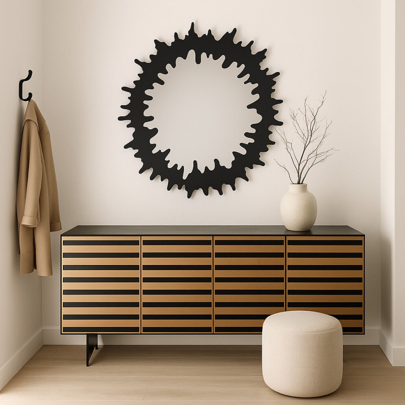 Miroir Heartbeat 120cm noir Kare Design