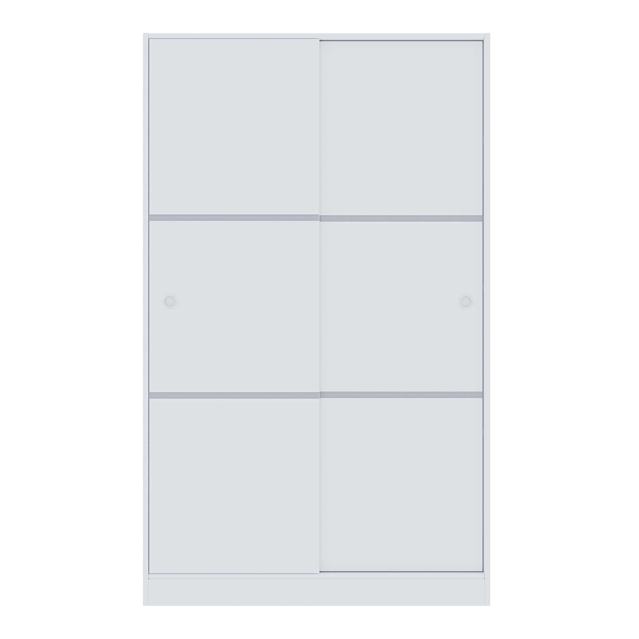 Armadio Armadietto Guardaroba Reus Resistente Robusto Multiuso con 2 Ante Scorrevoli 1 Barra Appendiabiti 4 Ripiani 200 x 120 x 50 Cm Bianco Lucido