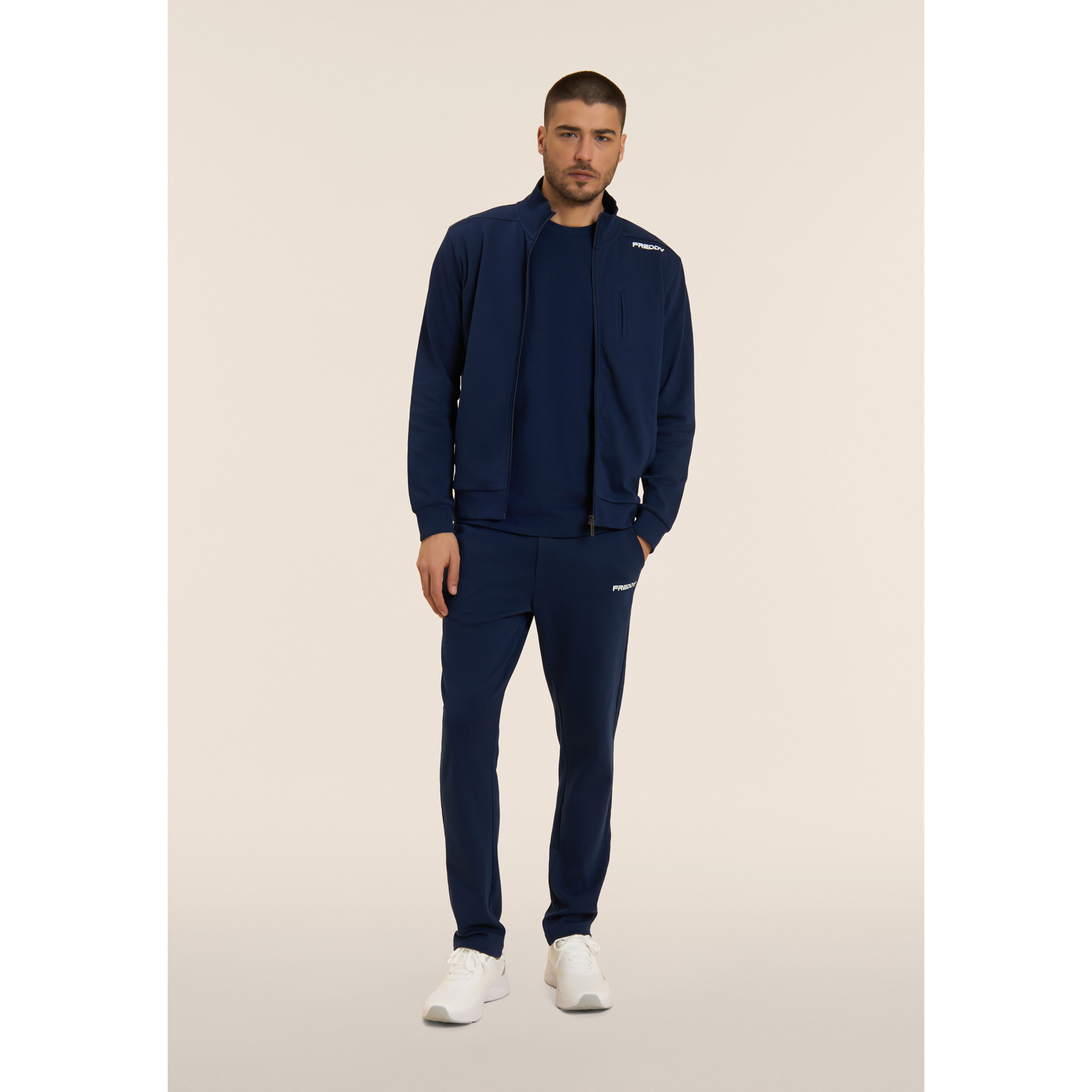 Pantaloni sportivi in cotone a gamba dritta