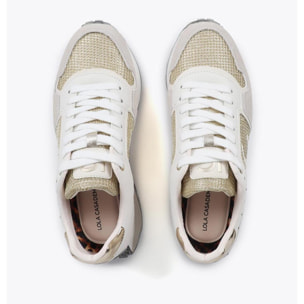 Sneaker con Suola Personalizzata e Stampa Animalier e Dettagli in Pelle