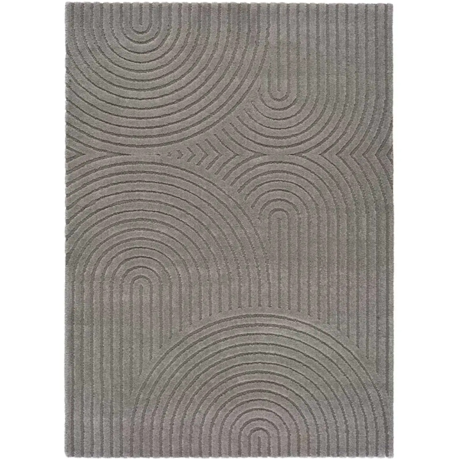 LINA Alfombra escandinava con relieve de pelo corto gris, varias medidas disponibles.