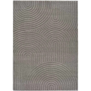 LINA Alfombra escandinava con relieve de pelo corto gris, varias medidas disponibles.