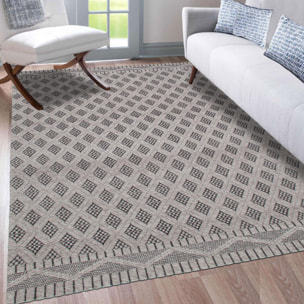 Tapis kilim fait main en PET motif géométrique