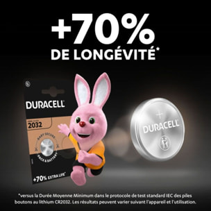 Pile DURACELL Lithium DL/CR 2032, pack de 2 unités