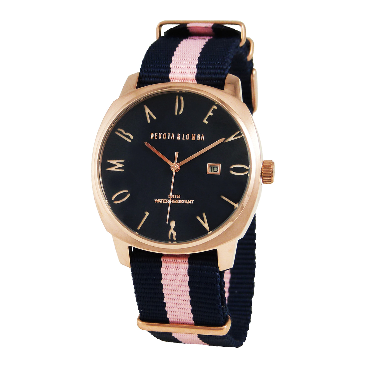 Reloj Devota & Lomba DL008MSPBL-PK-03BLUE Unisex Analogico Cuarzo con Correa de Nylon