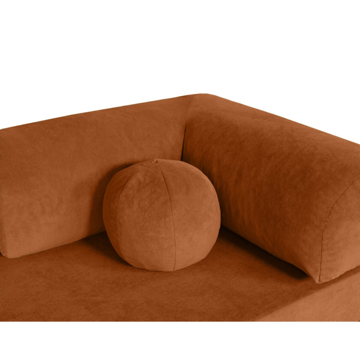Nebula - Canapé 3 places convertible en velours texturé - Terracotta
