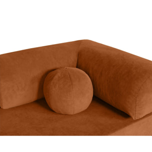 Nebula - Canapé 3 places convertible en velours texturé - Terracotta