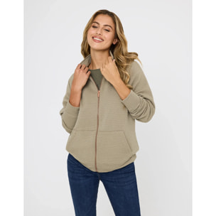 Chaqueta Cremallera Caqui - Tigia