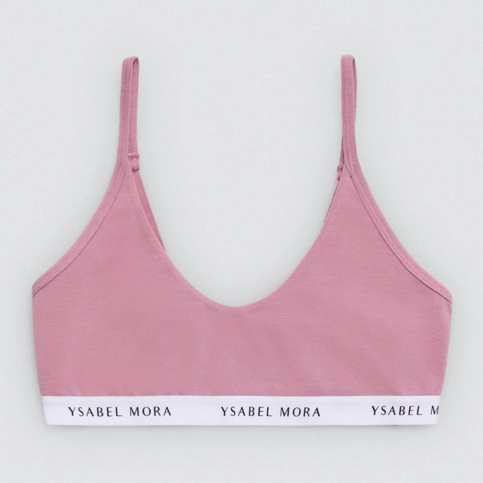 Top rosa in cotone per ragazzi