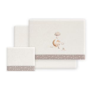 Triptico Minicuna Coralina  Don Algodon Conejo Nubes Beig