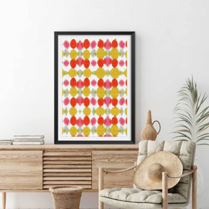 Poster lampion Affiche + cadre en bois - Noir