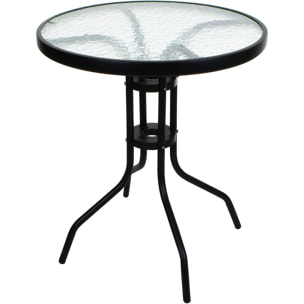 Tavolino da Giardino Island con Top in Vetro Temperato 60 cm