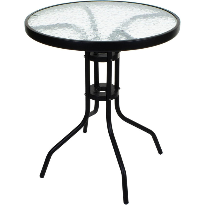 Tavolino da Giardino Island con Top in Vetro Temperato 60 cm