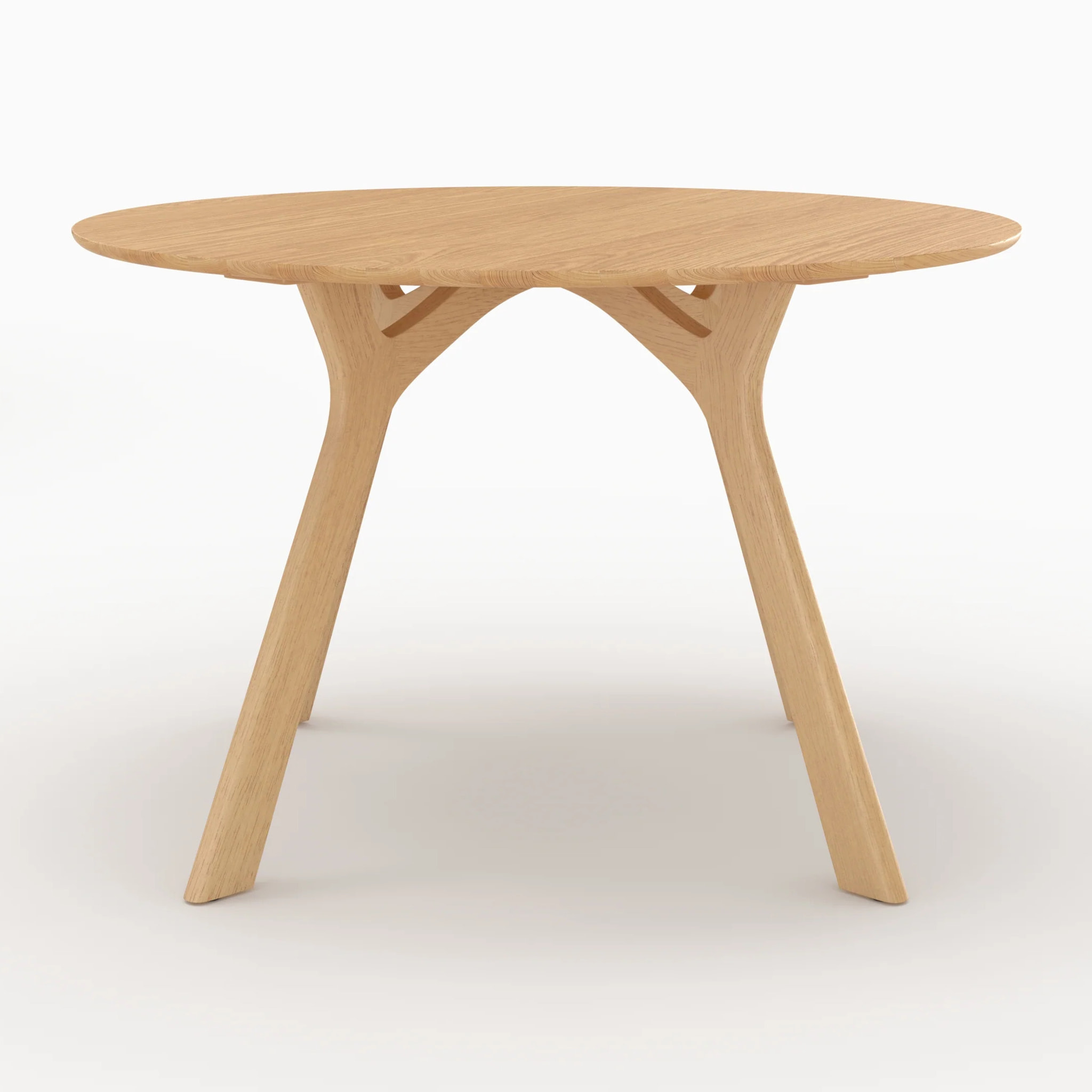 Table ronde 4 personnes en bois d'hévéa massif et placage D120 cm - Izzi