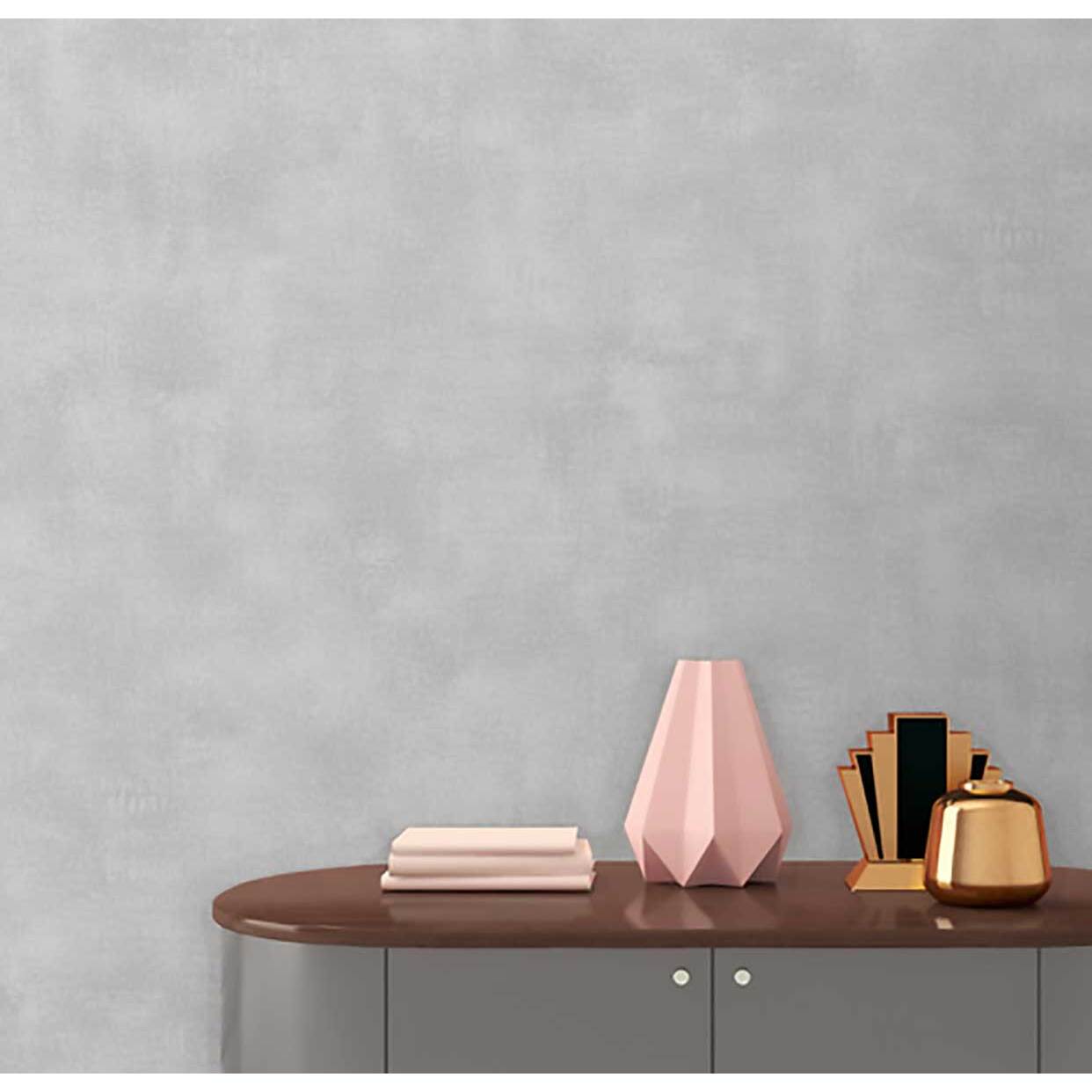 Papier peint uni effet toile lin gris clair