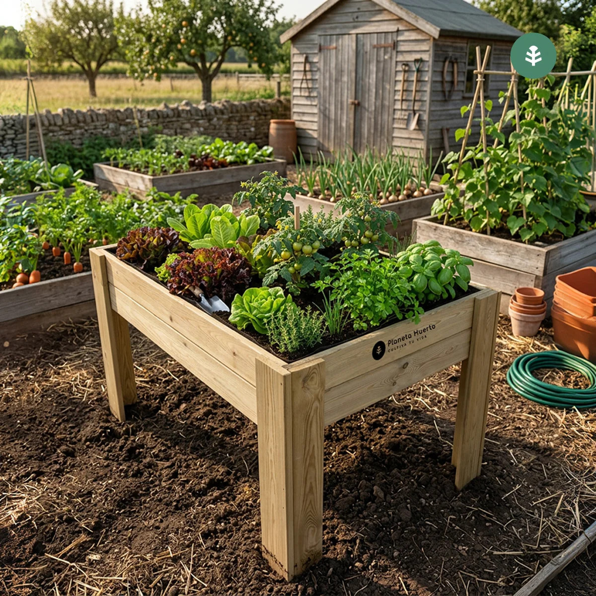 Mesa de Cultivo Huerto (120x80x80cm) L80 Planeta Huerto 160L