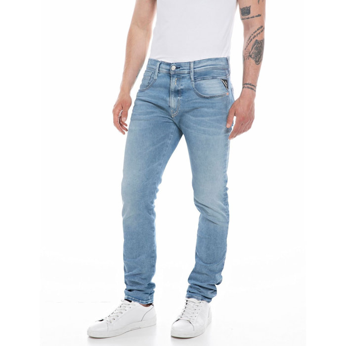 Jeans Anbass - slim fit - cotone - azzurro denim