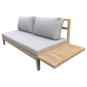 Salon de jardin en acacia 4 places PANGKOR - coussins sable
