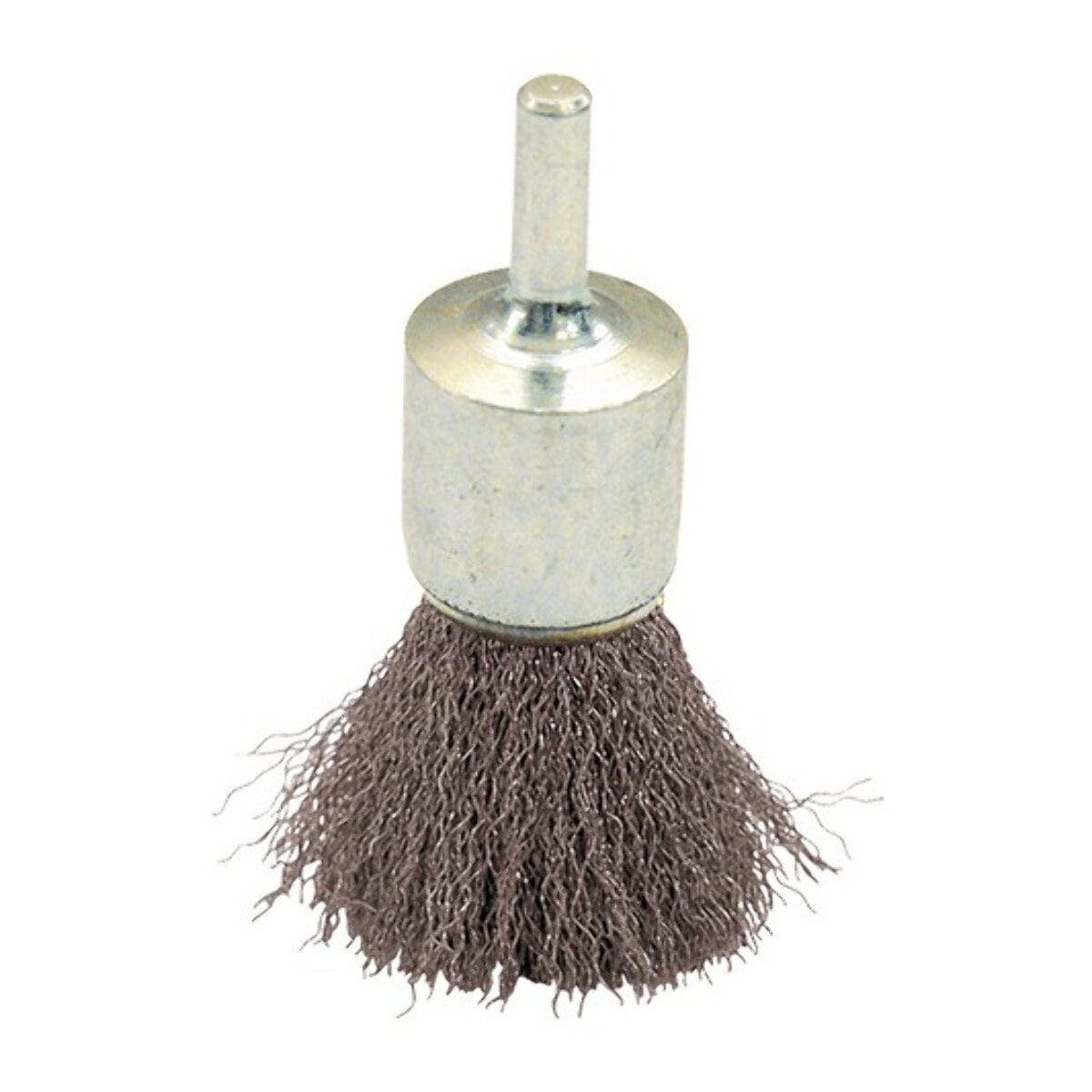 Brosse pinceau sur tige fil acier ondulé décapage dur bois/métal - D. 25 mm - Q. 6 x 17 mm - fil 0.30 - LEMAN - 320.025A
