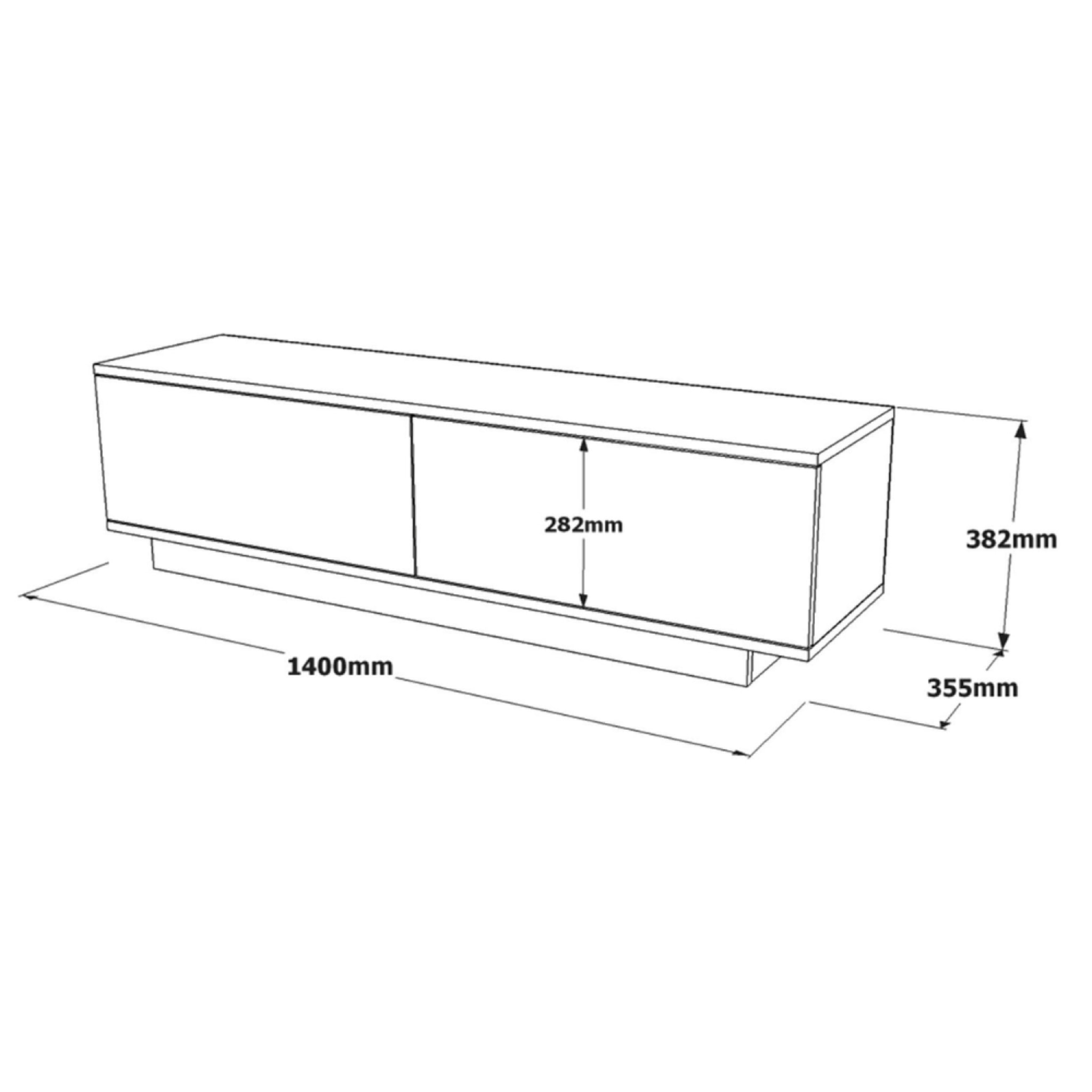 Meuble TV design noir 140cm ROMI