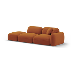 Canapé modulable gauche "Lucien" 3 places en velours terracotta