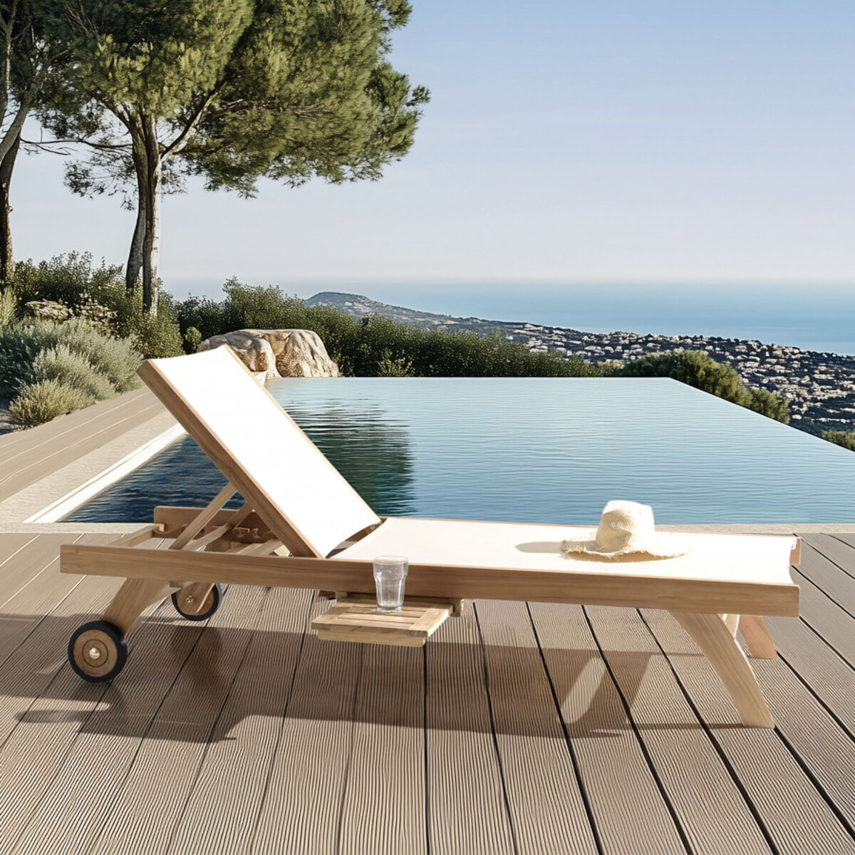 HARRIS - Bain de soleil textilène couleur beige