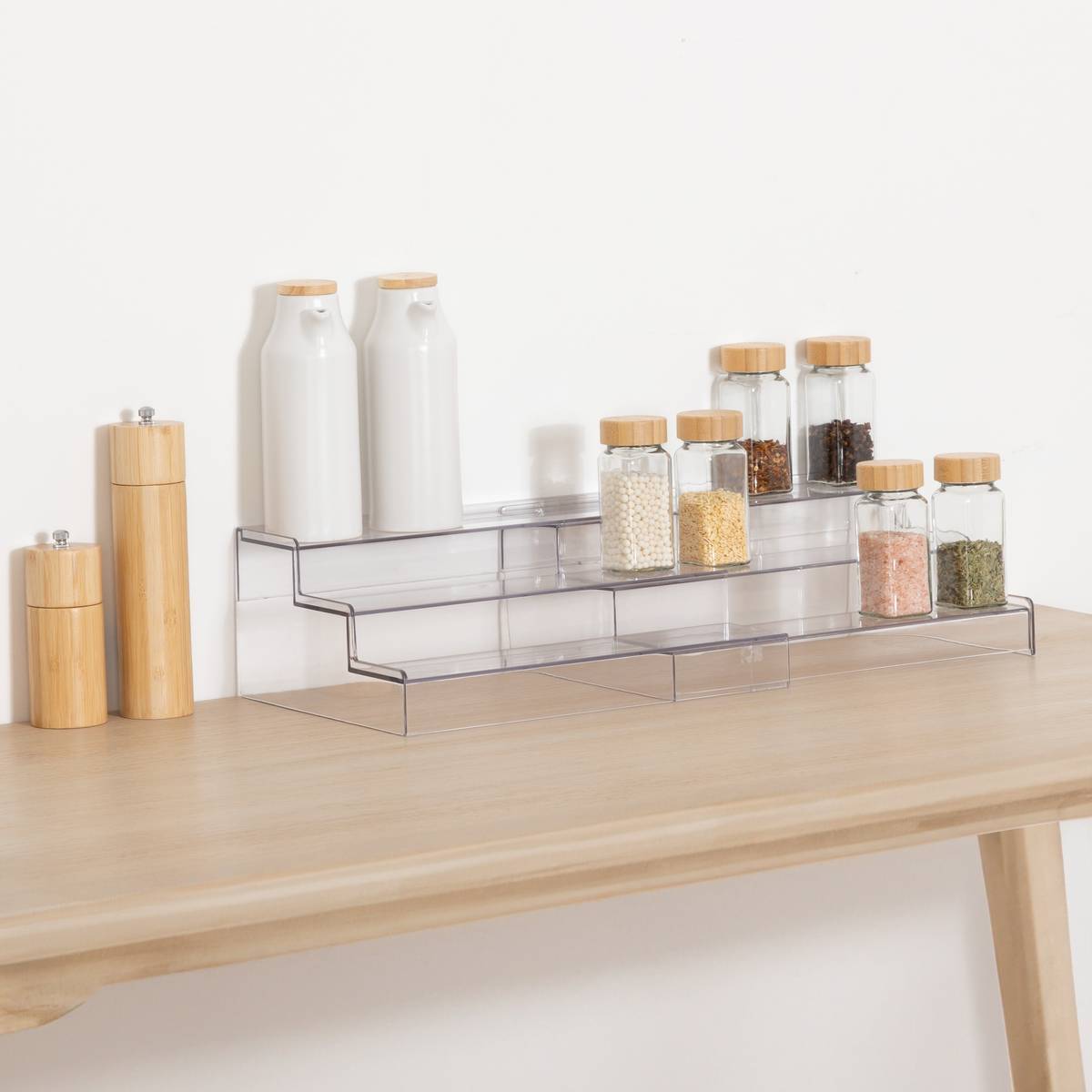 Support à épices extensible L57cm en bois